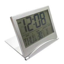 Digital LCD-väckarklocka med datum och temperatur