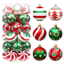 Weihnachtskugeln, rot, grün, weiß, 30 Stück, 6 cm (2,36 Zoll)