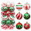 Weihnachtskugeln, rot, grün, weiß, 30 Stück, 6 cm (2,36 Zoll) 1