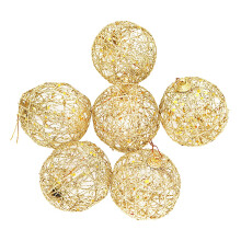 Wanddeko Weihnachtsbaum-Anhänger, Gold, 6 Stück