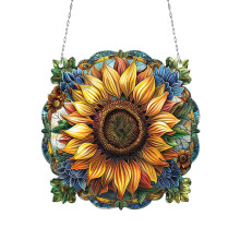 Pendentif tournesol en chaîne de fer (1 pièce)