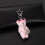 Porte-clés ours mignon avec perles étoiles et décors de-Rose 5