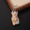 Porte-clés ours mignon avec perles étoiles et décors de-Rose 6