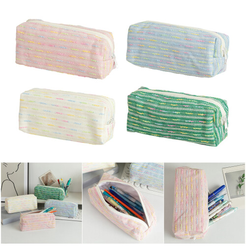 Multifunctional Fabric Pencil Bag Large Capacity Pencil-Pink 2