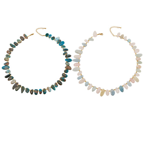 Stylish Irregular Design Necklace Stone Beads Detail-Amazonite 1