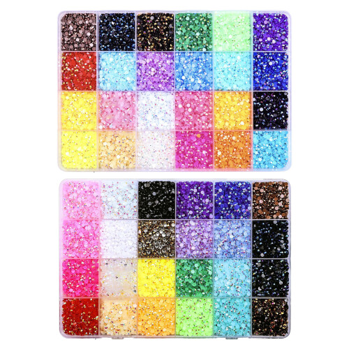 Kit de strass gelée arc-en-ciel, tailles 3Mm,-4mm Ensemble 1 1