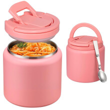 Strong Metal Meal shipper highlighting Portable Spoon Big-Pink