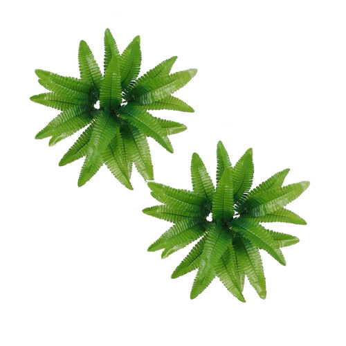 Felce artificiale dall'aspetto realistico, verde con steli veri.