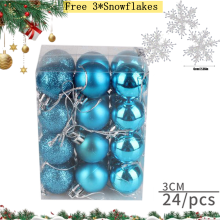 Boules de Noël incassables 3 cm, lot de 24