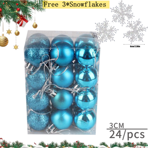 Boules de Noël incassables 3 cm, lot de 24