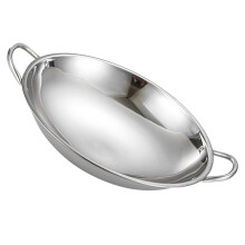 Stainless Steel Wok with Double Handles for Stovetop Cooking