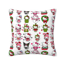 Taie d'oreiller carrée Hello Kitty de Noël 45 x 45 cm