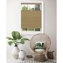 Store cellulaire Achim couleur blé, polyester filtrant la lumière, 162 cm (64 po)