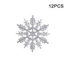 Snowflake Christmas Ornaments Silver 12 pcs 3.9 inch