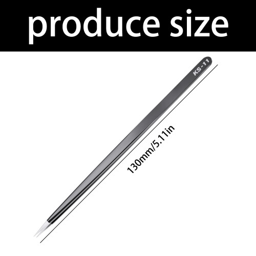 Stainless Steel Black Tweezer Professional Maintenance Tool 2