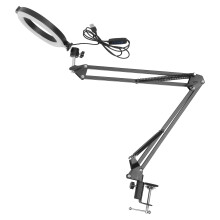 Suporte de mesa ajustável para Ring Light, ideal para transmissões ao vivo.