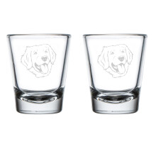 2x1,75oz Golden Retriever Schnapsgläser