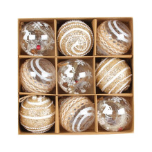 Christmas Tree Ornaments Set Champagne Ball 9PC