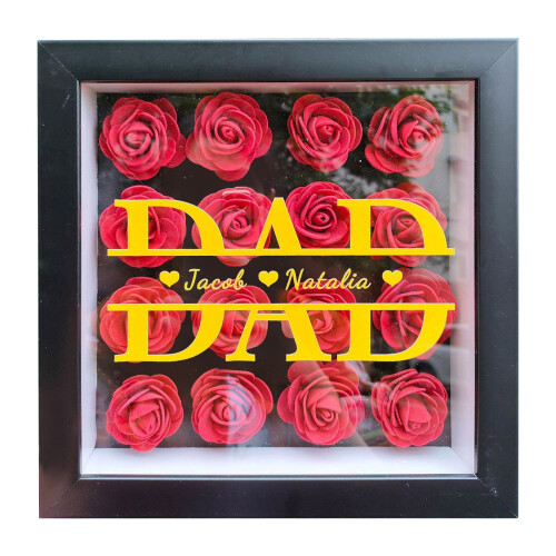 Personalised Rose Shadow Box Frame for Mum Grandma
