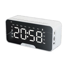 Relógio portátil YiFudd com alto-falante Bluetooth e alarme.