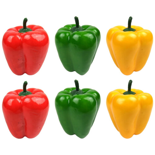 Set di mini peperoni artificiali decorativi (6 pezzi)