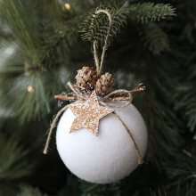 Boule de Noël blanche décorative, pendentif de fête, 1 pièce