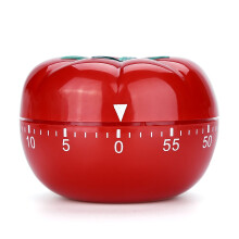 Temporizador de cocina mecánico de 60 minutos con forma de tomate.