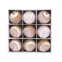 Set de ornamente de Crăciun cu globuri YOBOLK, 9 buc., 8,9 cm