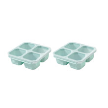 Snack Box Plastic 4-Compartment Reusable 2PCS