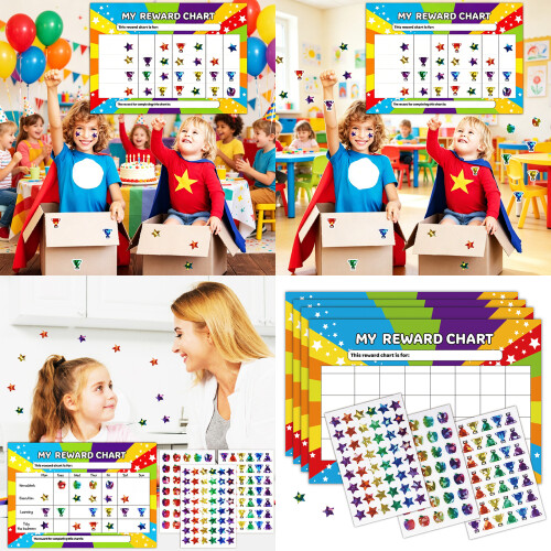 Shimmering Star Reward Sticker with My Chore Chart Sheet For 1
