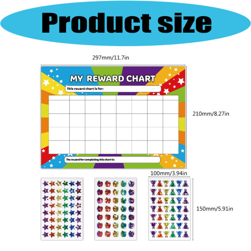 Shimmering Star Reward Sticker with My Chore Chart Sheet For 2