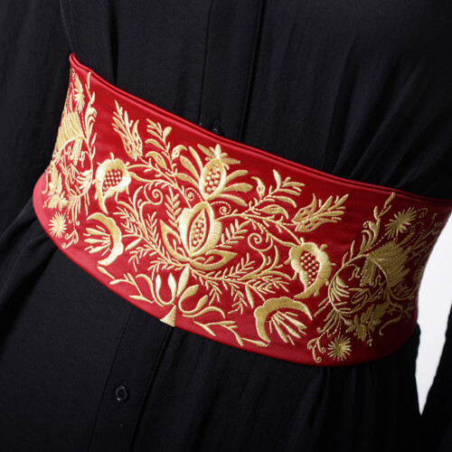 Multipurpose Embroidered Waist Sash For Cultural Event-Black 2