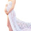Breathable Comfortable Fabric Maternity Long Dress-White S 3
