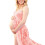 Breathable Comfortable Fabric Maternity Long Dress-White S 6