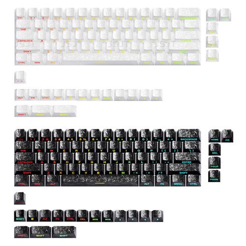 82Key Carbon Fiber Texture Keycaps Original Profile Side-Black 1