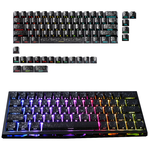 82Key Carbon Fiber Texture Keycaps Original Profile Side-Black 2