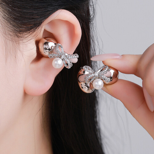 Arcs scintillants, perles, crochet d'oreille, accessoire pour-Or 2