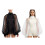 Lace Trimmed Illusion Net Shawl Having Architectural Puff-Black 2
