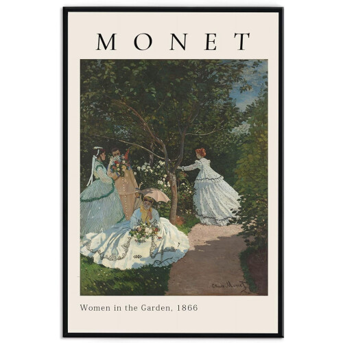 Monet vægkunst Kvinder i haven impressionistisk tryk