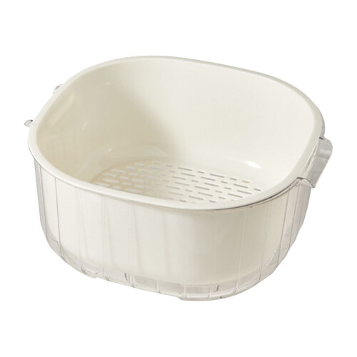 White Double-Layer Vegetable Washing Basket