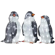 Lampe sculpture pingouin en acrylique lumineuse (3 pièces)