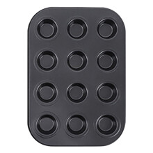 Moule à muffins antiadhésif 12 cavités, plaque de cuisson en acier