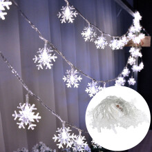 Guirlande lumineuse de Noël en forme de flocons de neige, 3 mètres, 20 LED