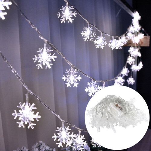 Julelys med snøfnugg 3 meter 20 LED