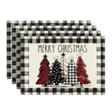 Christmas cloth placemats heat resistant 4 pcs