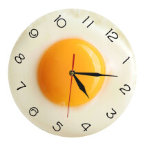 Horloge murale silencieuse moderne, motif œuf de cuisine, 30 cm (12 pouces)