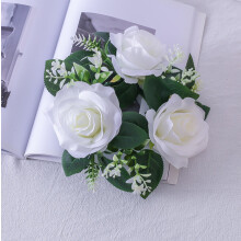 Couronne de bougies en soie artificielle avec roses pour mariages et fêtes