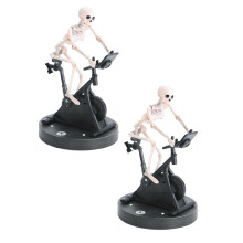 Animated Skeleton Bike Ornament Resin 7.8x6 Inch White 2