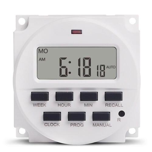 Interruptor temporizador programável de 24 V e 16 A