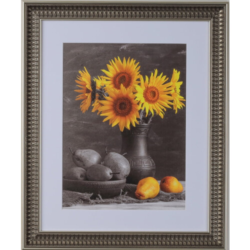 Polystyrene picture frame silver 8x12 inches